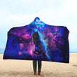 Load image into Gallery viewer, Wolf Blanket - Galaxy Wolf Hooded Blanket