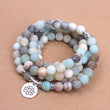 Load image into Gallery viewer, Matte Frosted Amazonite Beads with Lotus OM Buddha Charm Women's Bracelet