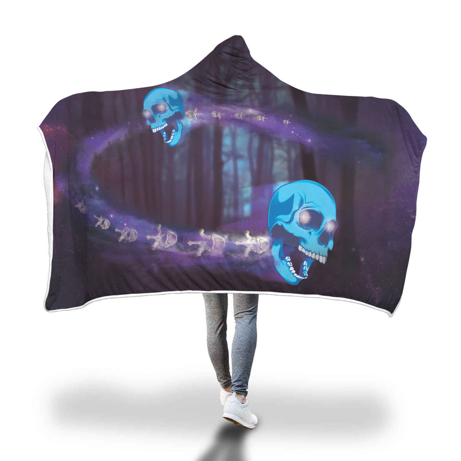 Skull Blanket - Skull Storm Hooded Blanket