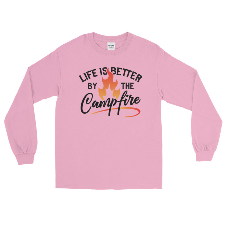 Camping Shirt Life Is Better by The Campfire Campsite Long Sleeve