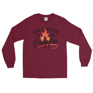 Camping Shirt Life Is Better by The Campfire Campsite Long Sleeve