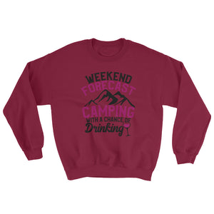 Funny Camping and Drinking Shirt Forecast Camping Drinking Sweatshirt