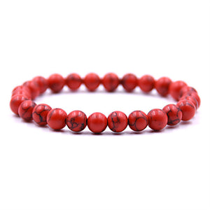 Red Gem Stone Beads Bracelet